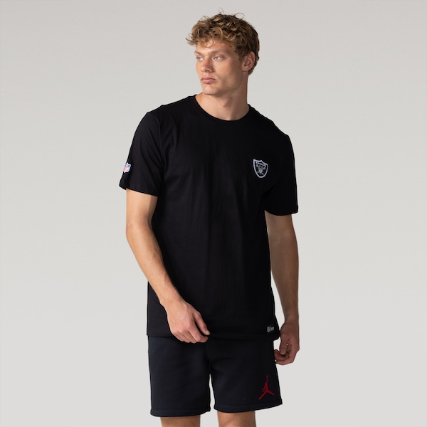 Camiseta NFL Masculina Raiders | Cor: PRETO | Tamanho: P