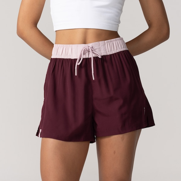 Shorts Oxer Liso Cos Contrastante - Feminino