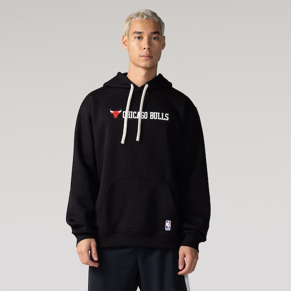 Blusão com Capuz NBA Chicago Bulls Wordmark - Masculino | Cor: PRETO | Tamanho: GG