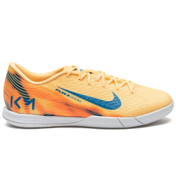 Vista 2 Chuteira Futsal Adulto Nike Zoom Vapor 16 Academy Mbappé LARANJA/AZUL Nike LARANJA/AZUL