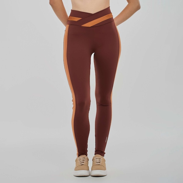 Calça Legging Vestem Cós Transpas Feminina | Cor: MARROM ESCURO | Tamanho: G