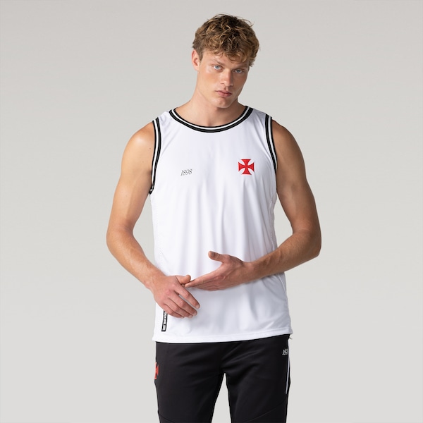 Camiseta Regata do Vasco Torcedor Masculina | Cor: BRANCO | Tamanho: M