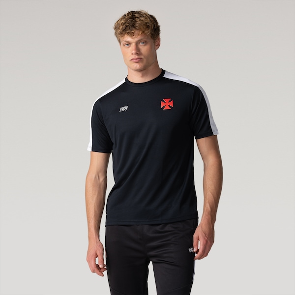 Camiseta Recorte Vasco Masculina | Cor: PRETO | Tamanho: G