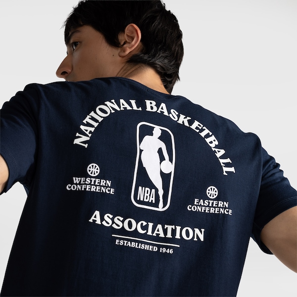 Camiseta NBA Logoman N1333 Masculina | Cor: AZUL ESCURO | Tamanho: GG