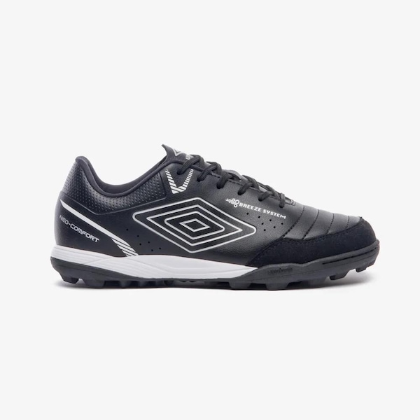 Chuteira Society Adulto Umbro Neocomfort | Cor: PRETO/CINZA | Tamanho: 41