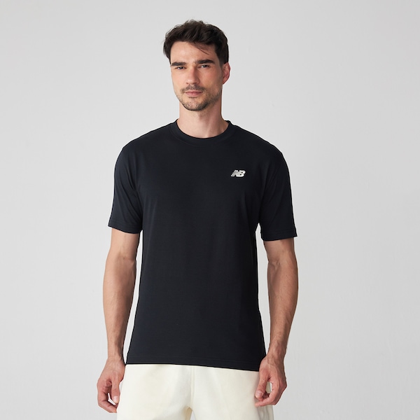 Camiseta LS New Balance Masculina N | Cor: PRETO | Tamanho: M