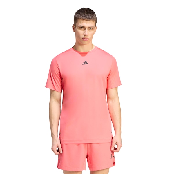 Camiseta adidas D4T PrimeLift 3 Stripes Masculina | Cor: ROSA | Tamanho: G