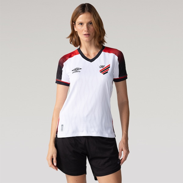 Camisa do Athletico-PR II 26/27 Umbro Torcedor Feminina | Cor: BRANCO/PRETO | Tamanho: P