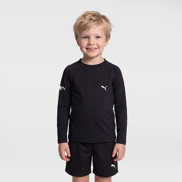 Camiseta UV Puma Infantil Manga Longa UV50+ | Cor: PRETO | Tamanho: 4