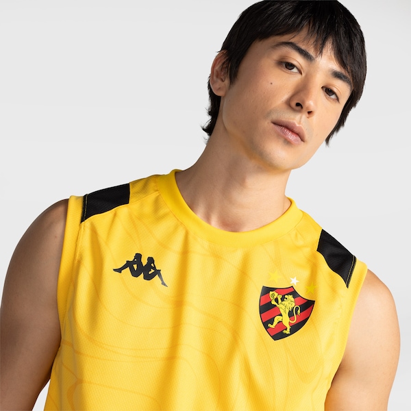 Camiseta Regata do Sport Treino Atleta 26/27 Kappa Masculina | Cor: AMARELO | Tamanho: GG