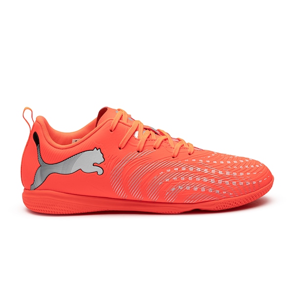 Vista 2 Chuteira Futsal Infantil PUMA Future 9 Play LARANJA/PRATA Puma LARANJA/PRATA