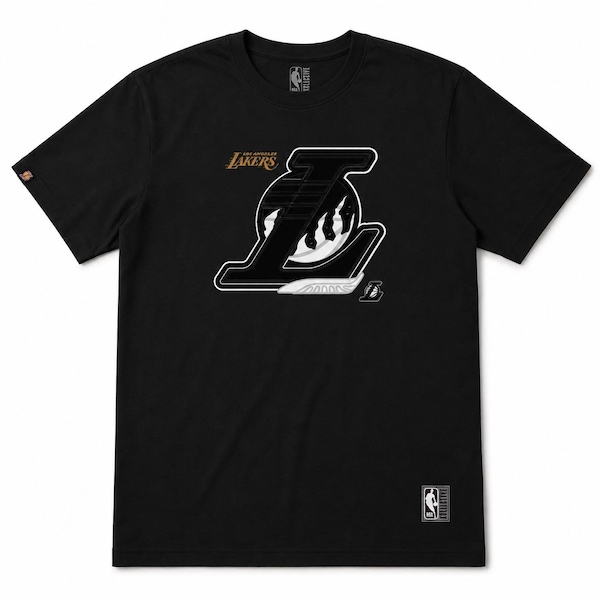 Camiseta NBA Sneaker Infantil | Cor: PRETO | Tamanho: 8