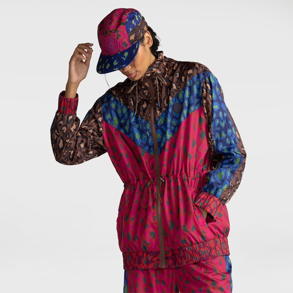 Jaqueta Farm Nylon Leopardo Bex Feminina | Cor: ROSA/MARROM | Tamanho: M