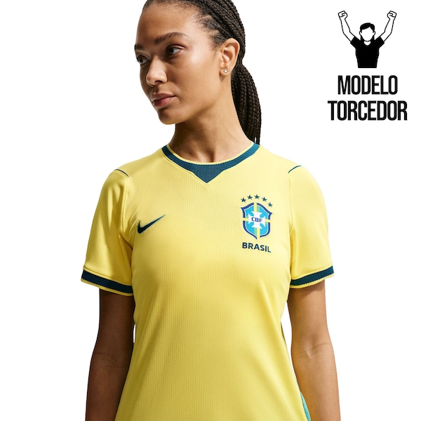 Camisa Brasil Nike I 2026/27 Torcedora Pro Feminina