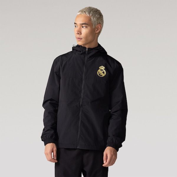 Jaqueta Real Madrid Waterproof Masculina | Cor: PRETO | Tamanho: G