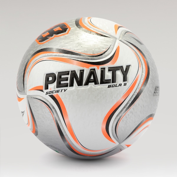 Bola Society Penalty 8 XXV | Cor: BRANCO/CINZA | Tamanho: único