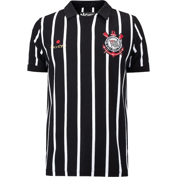 Camiseta do Corinthians Coimbra Retrô Masculina | Cor: PRETO | Tamanho: P