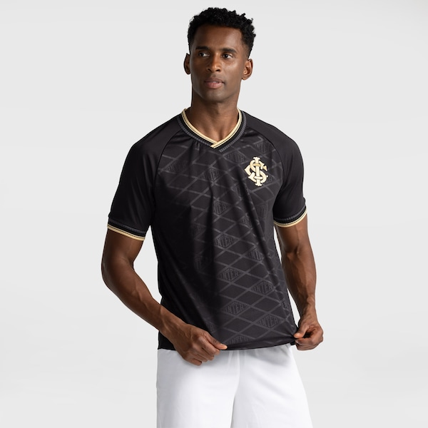 Camisa do Internacional Gold Betel Masculina | Cor: PRETO | Tamanho: P