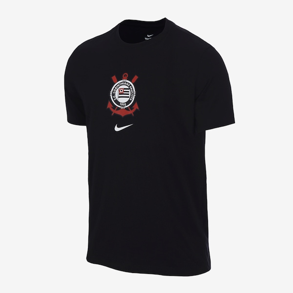 Camiseta Corinthians Nike Crest Masculina | Cor: PRETO | Tamanho: GG