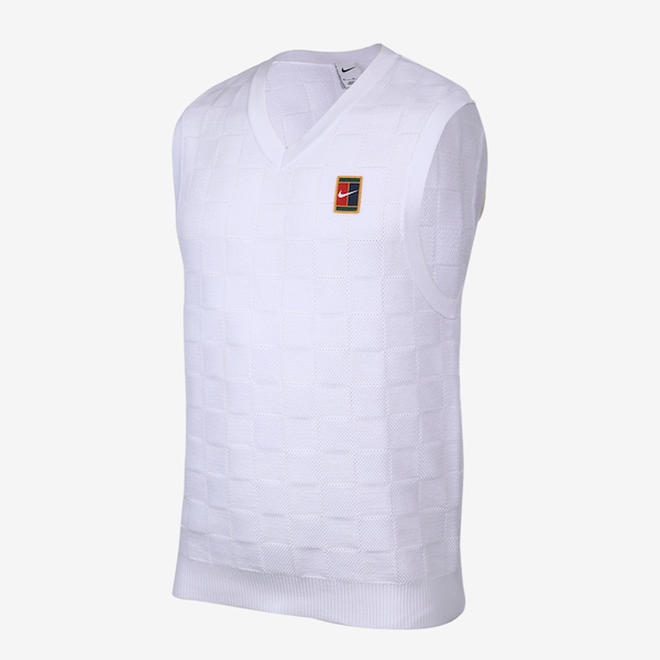 Colete Dri-FIT Nike Court Slam Masculino | Cor: BRANCO | Tamanho: GG