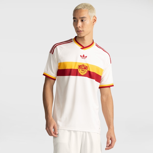Camisa Roma II 2026/27 adidas Torcedor Masculina | Cor: BRANCO/VINHO | Tamanho: P