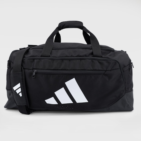 Mala adidas Duffel Treino Defender Média - Unissex | Cor: PRETO/BRANCO | Tamanho: único