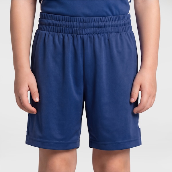 Short adidas Club B 3 Listras Infantil | Cor: AZUL | Tamanho: 9-10anos