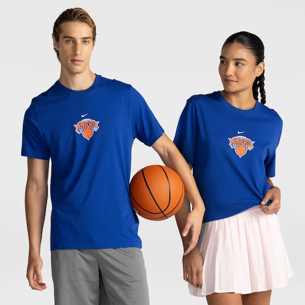 Camiseta do New York Knicks Nike Logo Unissex | Cor: AZUL | Tamanho: M