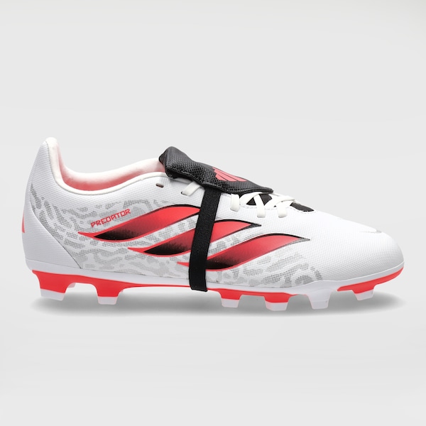 Chuteira de Campo Infantil adidas Predator Club Lin | Cor: BRANCO/ROSA | Tamanho: 36