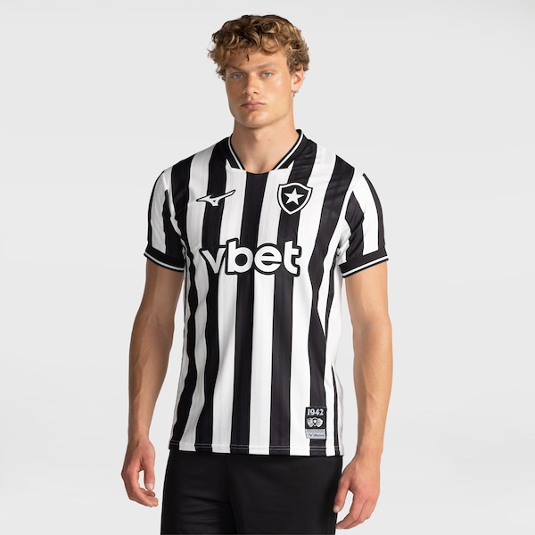 Camisa do Botafogo I 2026/27 Mizuno Masculina | Cor: BRANCO/PRETO | Tamanho: G