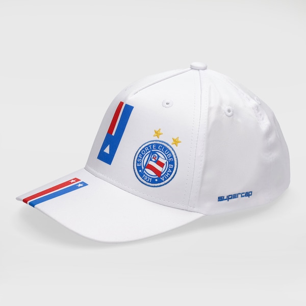 Boné Unissex do Bahia Super Cap Patch Silk Frontal e Bordado Aba Curva | Cor: BRANCO | Tamanho: único