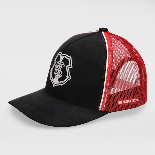 Boné Unissex do Santa Cruz Super Cap Silk e Bordado Aba Curva | Cor: PRETO | Tamanho: único