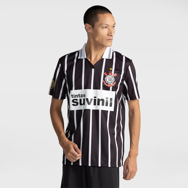 Camisa do SCCP Retrô 1995 Suvinil Coimbra Masculina | Cor: PRETO | Tamanho: EXG
