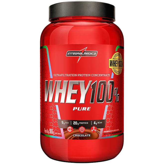 Whey Protein Integralmédica Chocolate 100% Pure - 907g - Foto 1