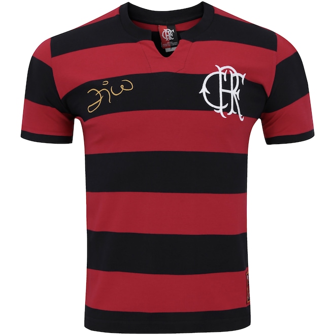 Camiseta do Flamengo Zico nº 10 Braziline - Masculina - Foto 1