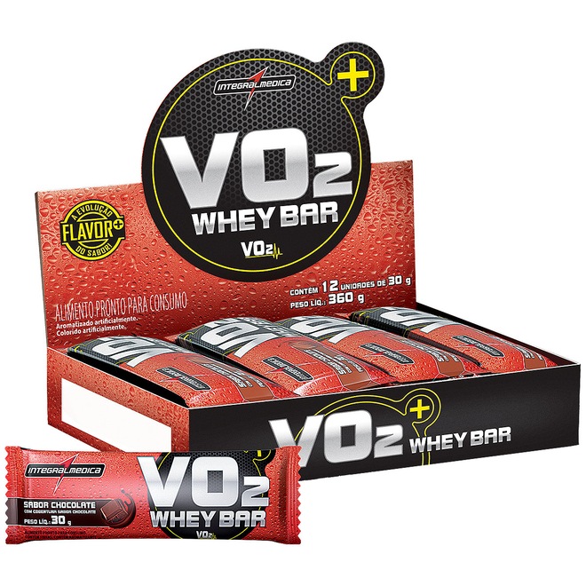 Barra de Proteina Integralmedica VO2 Protein Bar - 12 Unidades - Sabor Chocolate - Foto 1