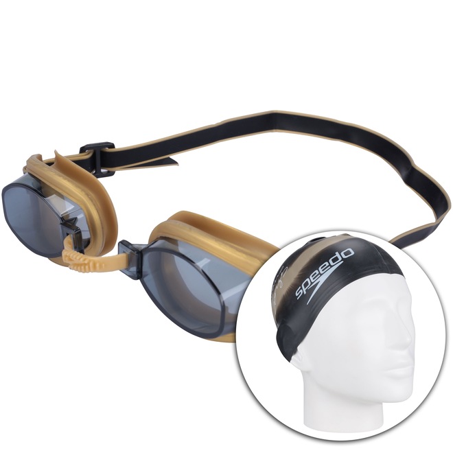 Kit de Natação Speedo Swim 3.0 com Óculos + Touca + Protetor de Ouvido - Adulto - Foto 1