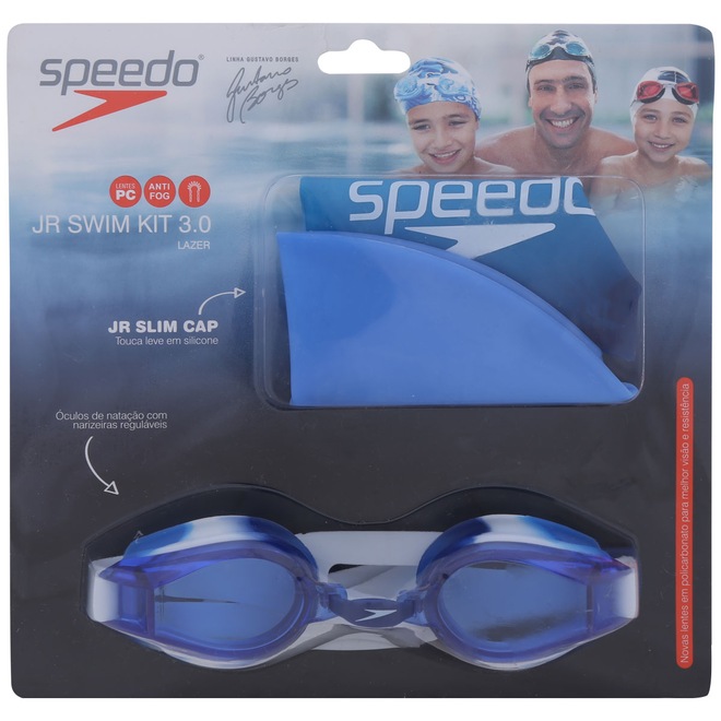 Kit de Natação Speedo Swim 3.0 com Óculos + Touca - Infantil - Foto 1