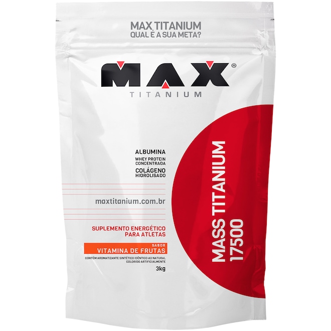 Mass Titanium 17500 3Kg - Vitamina De Frutas - Max Titanium - Foto 1