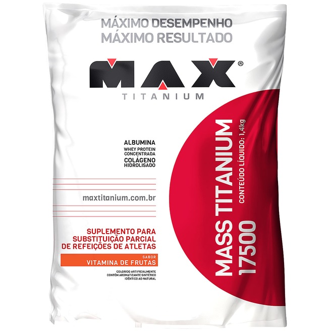 Whey Protein Max Titanium Vitamina De Frutas Mass 17500 - 1,4Kg - Foto 1