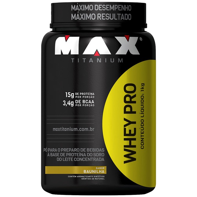 Whey Protein Max Titanium Baunilha - 1Kg - Foto 1