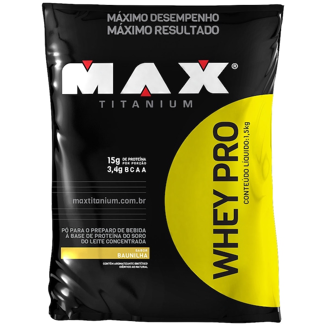 Whey Protein Max Titanium Baunilha Refil - 1,5Kg - Foto 1