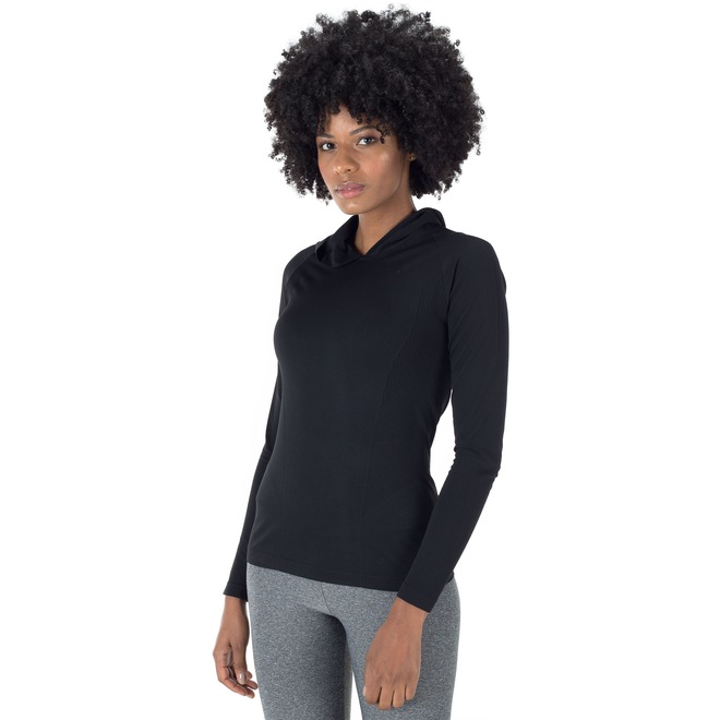 Camiseta Manga Longa com Capuz Oxer Seamless - Feminina - Foto 2