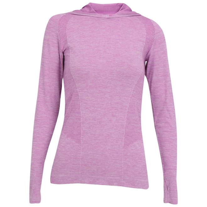 Camiseta Manga Longa com Capuz Oxer Seamless - Feminina - Foto 1