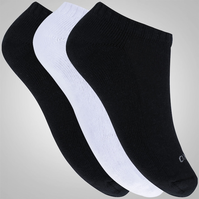 Kit de Meias Oxer Sapatilha com 3 Pares - 34 a 38 - Adulto - Foto 1