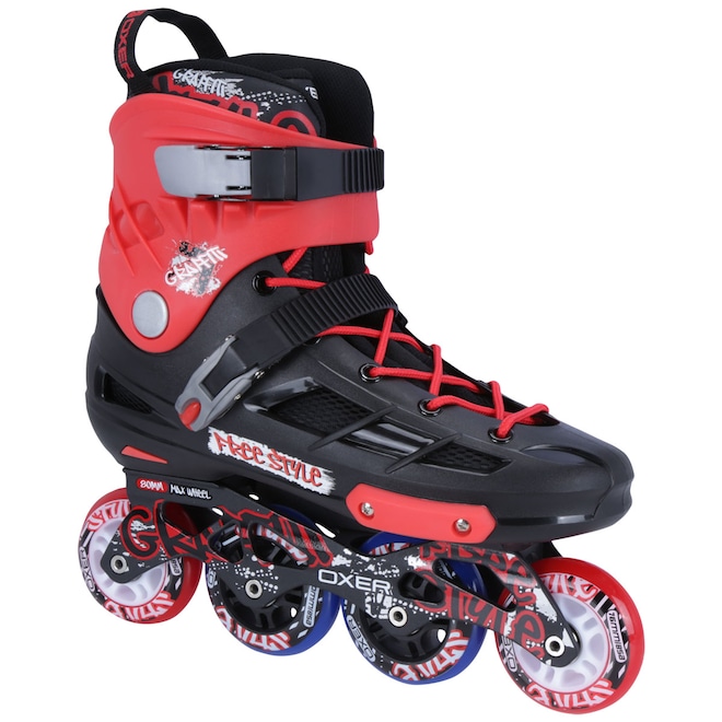 Patins Oxer Graffiti - In Line - Freestyle - ABEC 7 - Adulto - Foto 1
