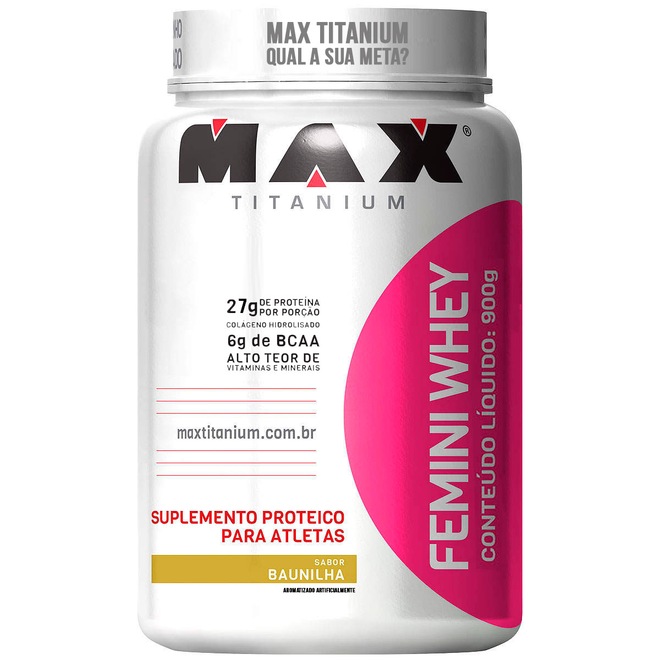 Whey Protein Max Titanium Baunilha Femini - 900g - Foto 1