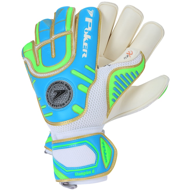 Luvas de Goleiro Poker Champion II Pro Silver - Adulto - Foto 1