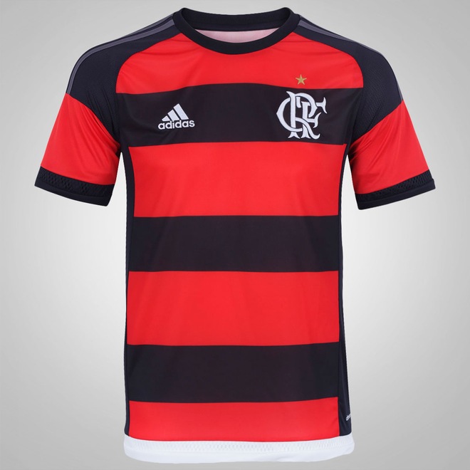 Camisa do Flamengo I 15/16 com Patrocínio adidas - Masculina - Foto 1