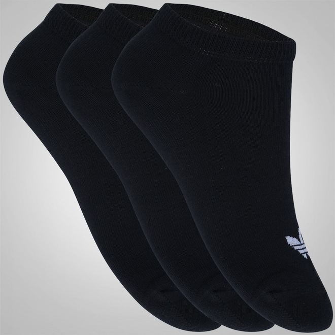 Kit de Meia adidas Trefoil Liner com 3 Pares - Adulto - Foto 1